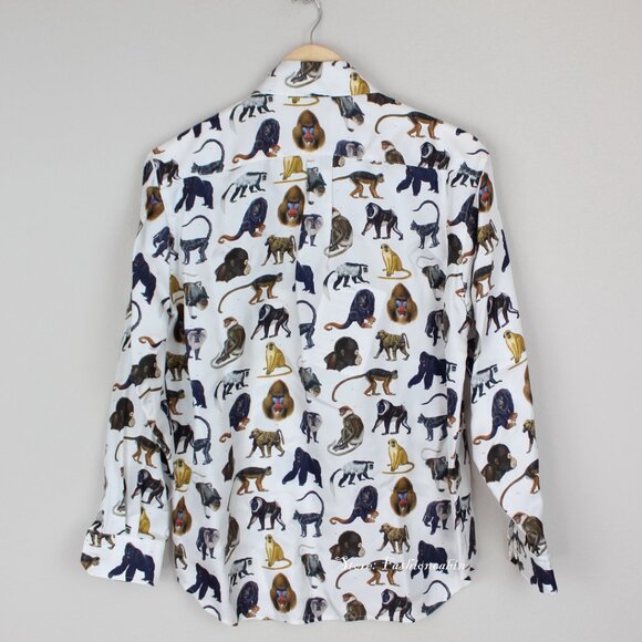 NWT Burberry Monkey Zoo Silk Button Shirt - Picture 9 of 16